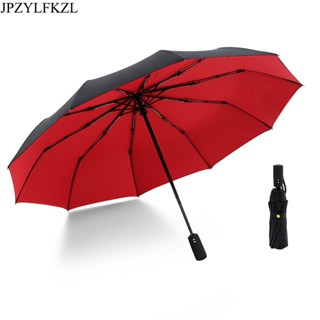 JPZYLFKZL Ten Bone Automatic Folding Umbrella Female Male Car Luxury Large Windproof Umbrella Umbrella Men Rain Black Pa