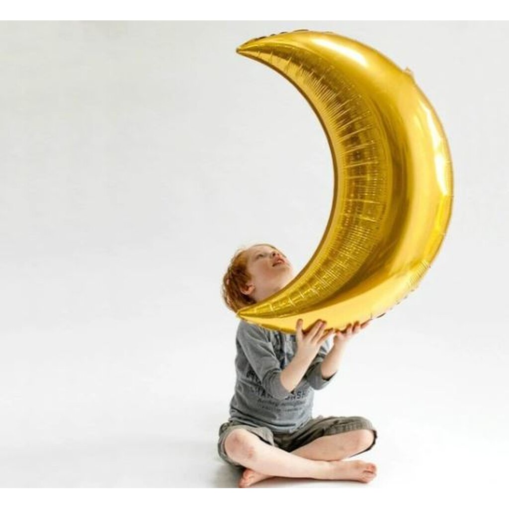 ลูกโป่งฟอยล์พระจันทร์ Gold Moon Balloon 40" (with helium)