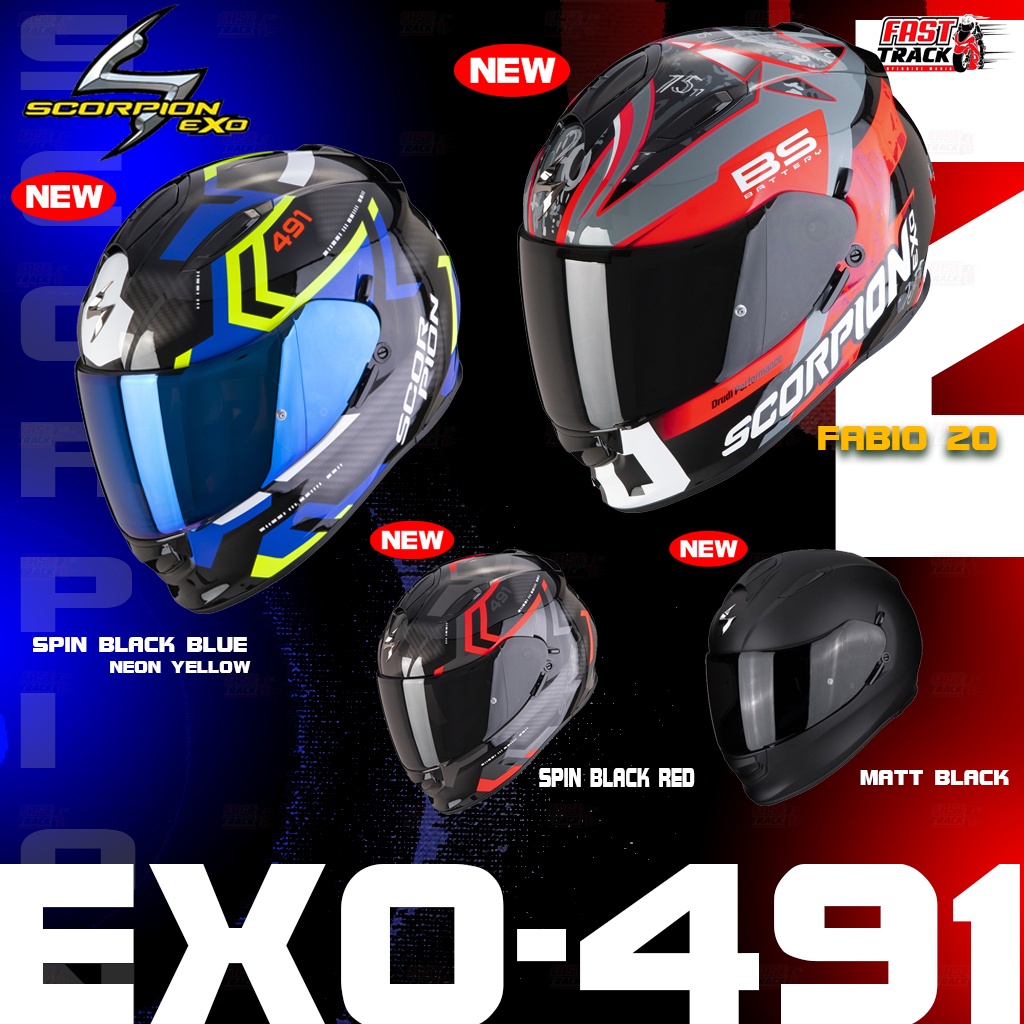 SCORPION HELMET หมวกกันน็อคเต็มใบเเว่นสองชั่น รุ่น EXO-491