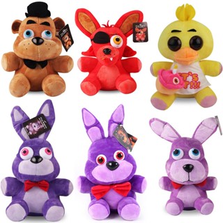 ของเล่นตุ๊กตา FNAF Five Nights At Freddys Foxy Chica Bonnie สีทอง ขนาด 18 ซม. 25 ซม.