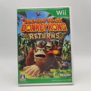 DONKEY KONG RETURNS แผ่นมีรอยนิดหน่อย เล่นได้ ไม่มีคู่มือ แผ่นแท้ Wii JP +มีกล่องใสสวมเพื่อเก็บสะสมให้+