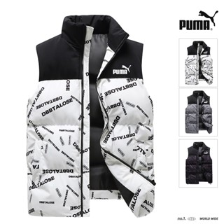 【M-5XL】เสื้อกั๊กลําลอง แขนกุด คอปกตั้ง ลาย Puma 100% แฟชั่นฤดูใบไม้ร่วง ฤดูหนาว สําหรับผู้ชาย