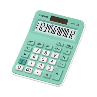 Casio Calculator เครื่องคิดเลข  คาสิโอ รุ่น  MX-12B-GN แบบตั้งโต๊ะสีสัน ขนาดกะทัดรัด 12 หลัก สีเขียว