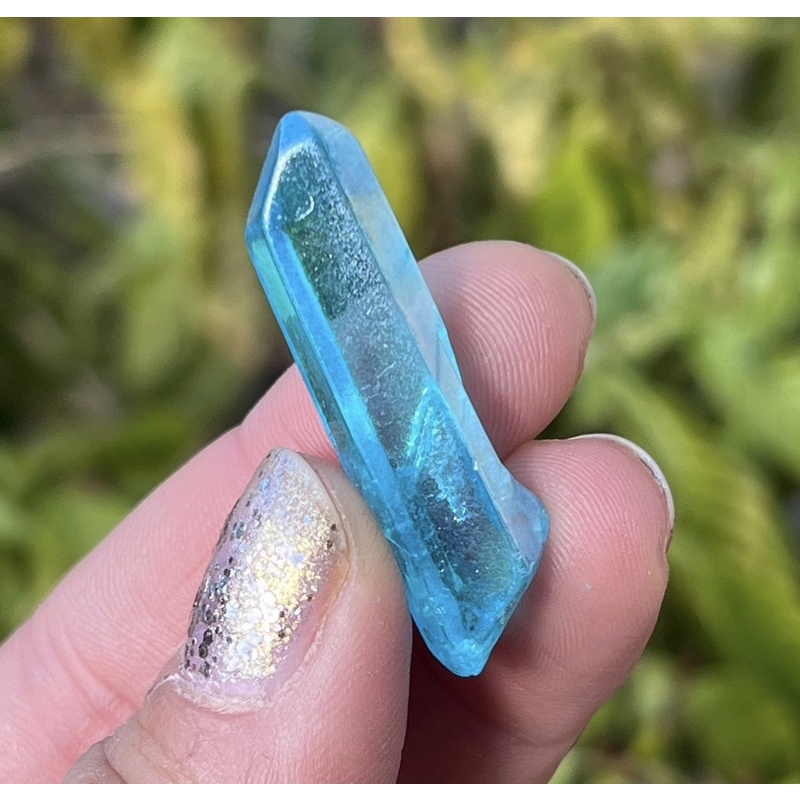 Aqua Aura Quartz Crystal Point (~1