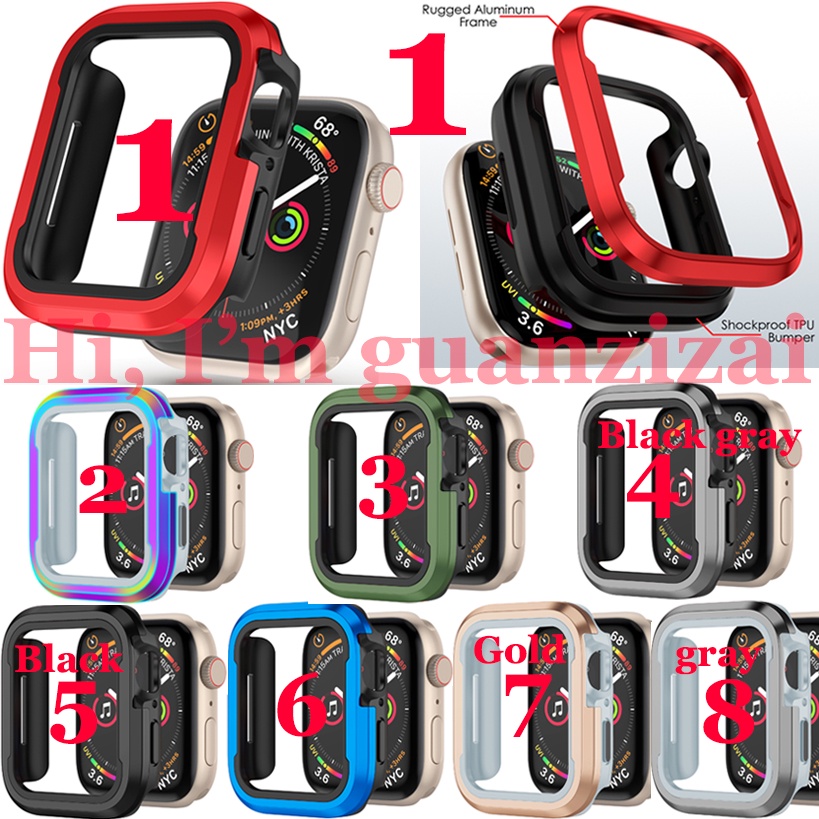Watch case, aluminum alloy, for apple watch ultra series 8 7 6 5 4 SE 45 mm. 41 mm. 40 mm. 44 mm
