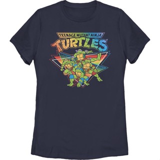 Womens Retro Teenage Mutant Ninja Turtles Shirt เสื้อยืดคอกลม เสื้อยืดผู้ชาย