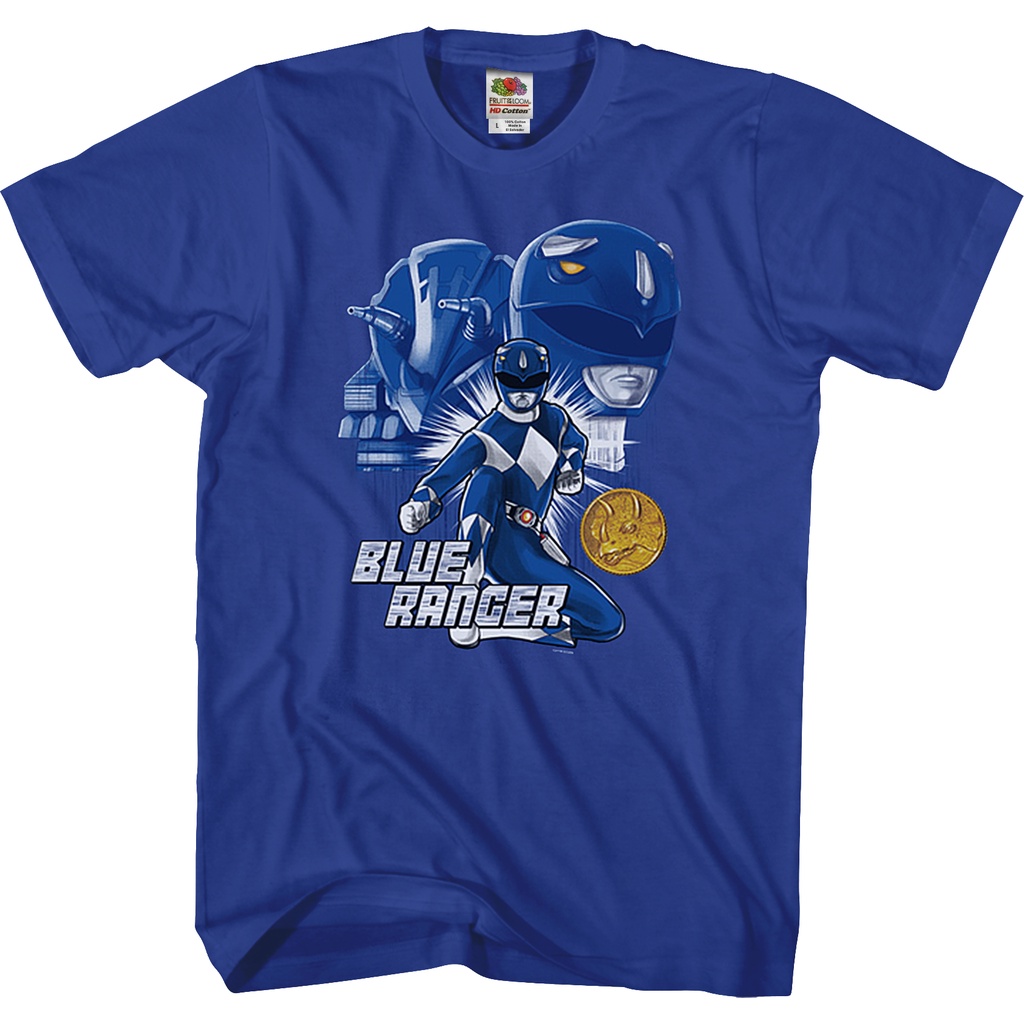 Blue Ranger Mighty Morphin Power Rangers T-Shirt เสื้อยืด oversize เสื้อเด็กหญิง เสือยืดผู้ชาย เสื้อแฟชั่นผญ2022 อื่นๆ