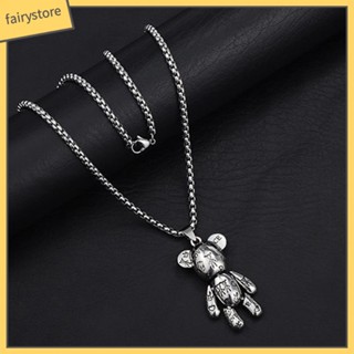 Fairystore| สร้อยคอ จี้หุ่นยนต์หมี แบบกลอสสูง ทนต่อการสึกหรอ สําหรับผู้ใหญ่