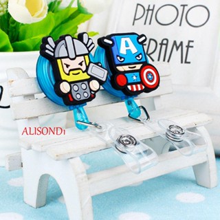 Alisond1 ที่หนีบป้ายชื่อซิลิโคน ลายการ์ตูน แบบยืดหดได้