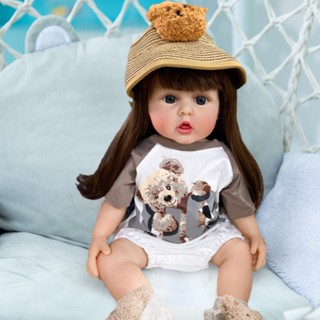 Reborn Baby Doll NPK ตุ๊กตาไวนิลนุ่มเหมือนจริง สัมผัสเหมือนจริง หน้าน่ารัก 55 ซม. เหมือนจริง เด็ก ของขวัญ ซิลิโคน