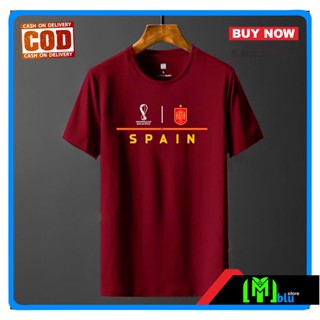 เสื้อยืด T SHIRT T-SHIRT SPAIN Ball SPAIN SPAIN WORLD WORLD QATAR 2022 Cotton COMBED 30S