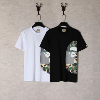 Bape เสื้อยืดแขนสั้น ผ้าฝ้าย พิมพ์ลาย แฟชั่นสําหรับผู้ชาย และผู้หญิง