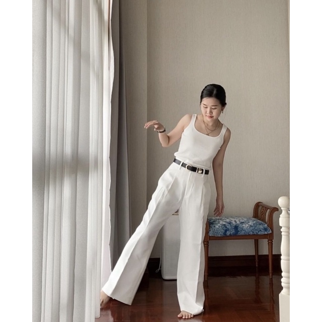 ส่งต่อ !!! กางเกงร้าน hyde.apparels รุ่น Leisure Pants สีขาว size L