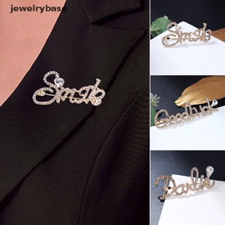 [jewelrybase] เข็มกลัดรูปตัวอักษรภาษาอังกฤษ ประดับเพชร สไตล์บูติก สําหรับผู้หญิง