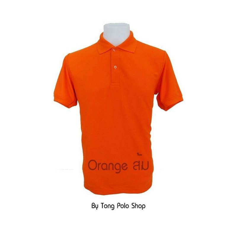 เสื้อโปโล สีส้ม  orange  เสื้อ Polo สีส้ม  เสื้อยืดสีส้ม ใส่สบาย ราคาประหยัด สีไม่ตกแน่นอน โรงงานผลิ