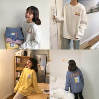 【CHAOYICHU】เสื้อสเวตเตอร์ เสื้อกันหนาวคอกลม ทรงหลวม สไตล์เกาหลี สำหรับผู้หญิง