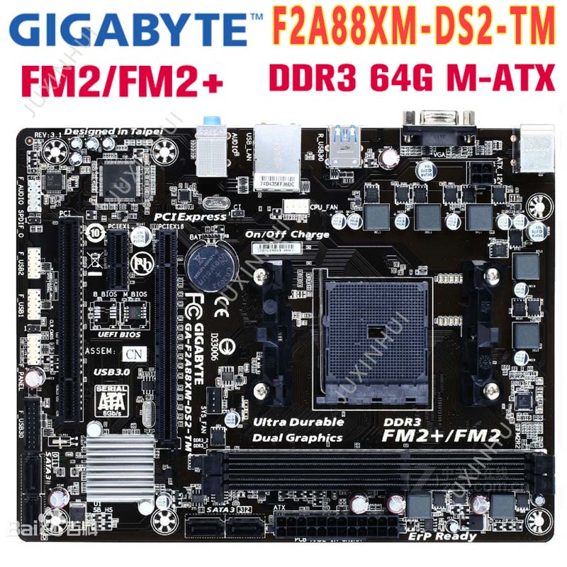 Gigabyte A68HM FM2 เมนบอร์ดสําหรับ GA-F2A68HM-S1 F2A68HM-DS2 DDR3 ซ็อกเก็ต FM2 A68HM F2A78M-DS2A88XM