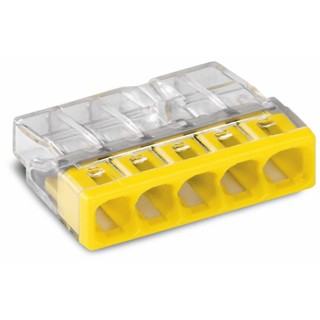 Wago ข้อต่อเชื่อมสายไฟ Splicing Connecter 5ช่อง ของแท้ 100% [2273-205]