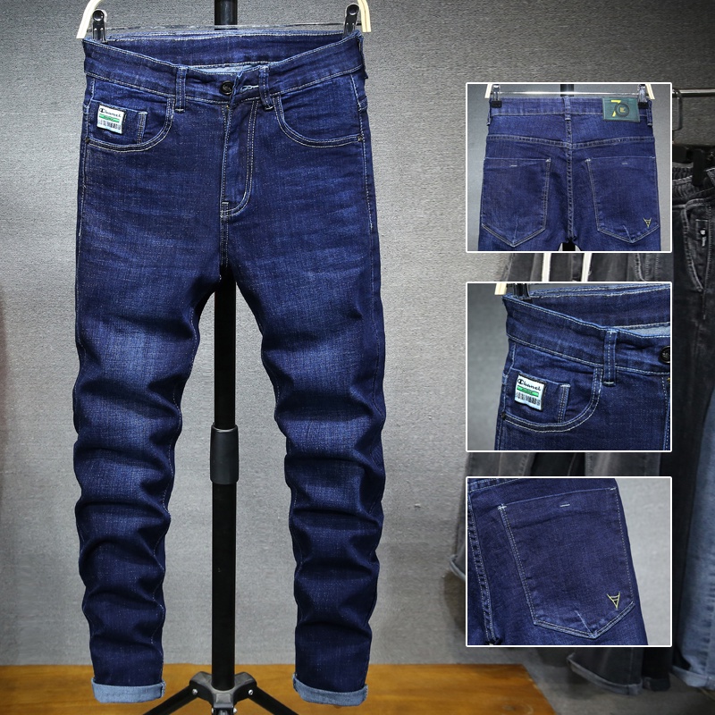 ◄Plus Size Slim Fit Men's Long Jeans Pants Dark Blue Black Grey Tapered Leg Denim Trousers Big Size 40 42 44 46 #4