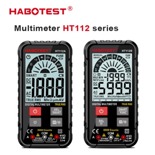 HABOTEST HT112 มัลติมิเตอร์ดิจิทัล 600V AC/DC 6000 นับเลข True RMS มัลติมิเตอร์ดิจิตอล NCV โอห์ม Hz ทรานซิสเตอร์ การทดสอบ มัลติมิเตอร์