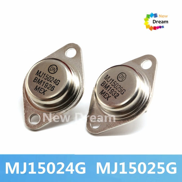 1 คู่ (1 ชิ้น MJ15024G + 1 ชิ้น MJ15025G) TO-3 PNP MJ15024 MJ15025 16A 200-250V 250 วัตต์ซิลิคอนทราน
