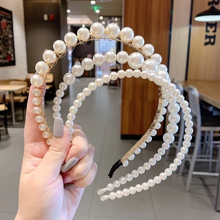ที่คาดผม ประดับไข่มุก แวววาว เหมาะกับใส่กลางแจ้ง แฟชั่นยอดนิยม สไตล์เกาหลี สําหรับผู้หญิง 2022