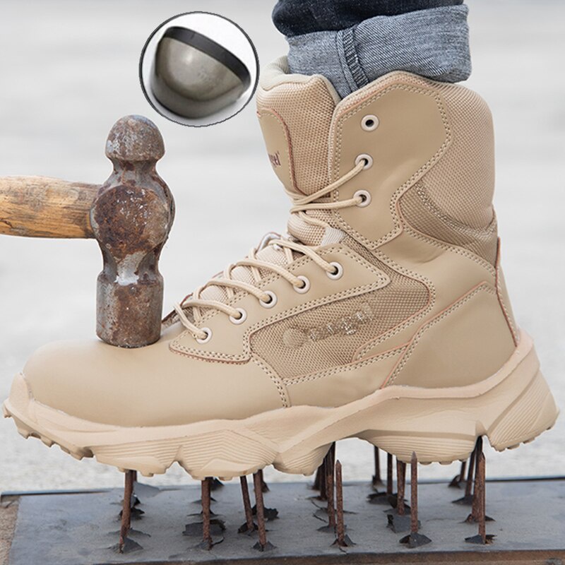 VRYHEID Safety Work Boots For Men Steel Head Waterproof Indestructible