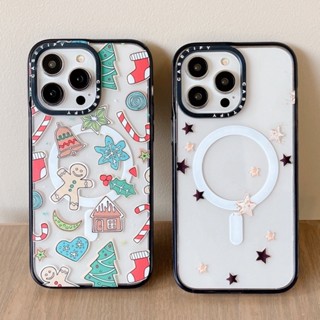 เคสแม่เหล็ก ลายคริสต์มาส และดาว CT สําหรับ iPhone 11 iPhone 14 13 12 11