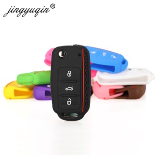 jingyuqin 30X Car Key Cover Case Shell Fob for VW Bora POLO GOLF Passat Silicone Key Case 3 Button Remote Key Car Stylin