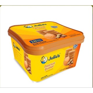 Julies Peanut Butter Sandwich ขนมจูลี่ส์ พีนัท บัตเตอร์ บิสกิต สอดใส้เนยถั่ว540 (แบบกล่องพลาสติก)