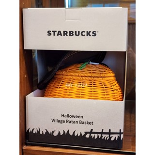 🎀【พร้อมส่ง】 2022 แก้วสตาร์บัคส์เกาหลี Starbucks Korea Halloween village rattan basket