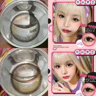 คอนแทคเลนส์ รุ่น Mini New York / Mini NewYork สีเทา/ตาล Gray/Brown มีค่าสายตา (0.00)-(-10.00)