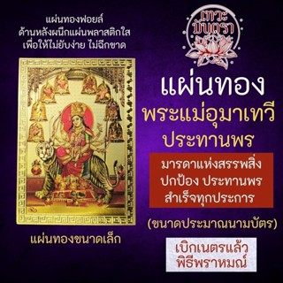 แผ่นทอง นวทุรคา หรือ พระแม่อุมาเทวี 9 ปาง รหัส U-10 พระแม่อุมา พระแม่ทุรคาเทวี 9 ปาง แห่งความสำเร็จ องค์เทพร่ำรวยเงินทอง