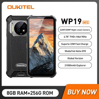 Oukitel WP19 Night Vision Rugged Smartphone Mobile Phone  21000 mAh 8 GB 256 GB 64M Camera 90 Hz Helio G95 Cell Phone