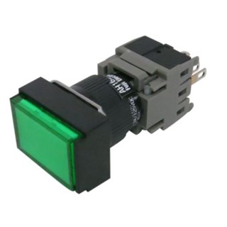 Fuji Electric ของใหม่ ของแท้ 100% สวิทกด 16 มิล รุ่น AH165-TLG11E3 DC24V สีเขียว