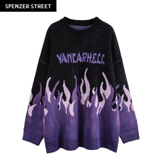 Spenzer.street | 🖤Fire knit sweater เสื้อกันหนาว เสื้อแขนยาว ไหมพรม เกาหลี เสื้อy2k ทราวิส 2pac ฮิต 2022  มาใหม่