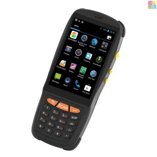 เครื่องสแกนบาร์โค้ด Android PDA POS 1D 2D QR 4G WiFi BT พร้อมหน้าจอสัมผัส 4 นิ้ว NFC สําหรับคลังสินค้า