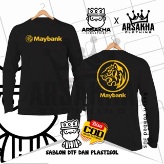 Maybank Indonesia v2 เสื้อยืด แขนยาว ผ้าฝ้าย ลาย Distro Combed 30S - Arsakha