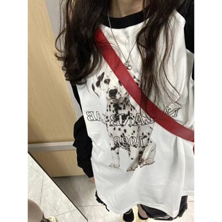 เสื้อยืดแขนยาวหลวมๆ She Said กางเกงสแล็คแขนกุดแบบอเมริกัน