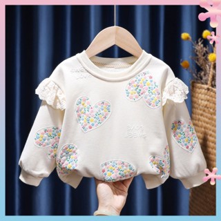 0-8 years old baby girls cotton pullover top 3 baby girls autumn New Girls western style floral Love Sweater