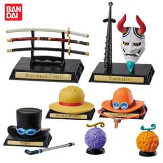 Original Bandai One Piece Figures 5Pcs Gashapon Luffy Sabo Ace อะนิเมะรูปการกระทําของเล่นโมเดล