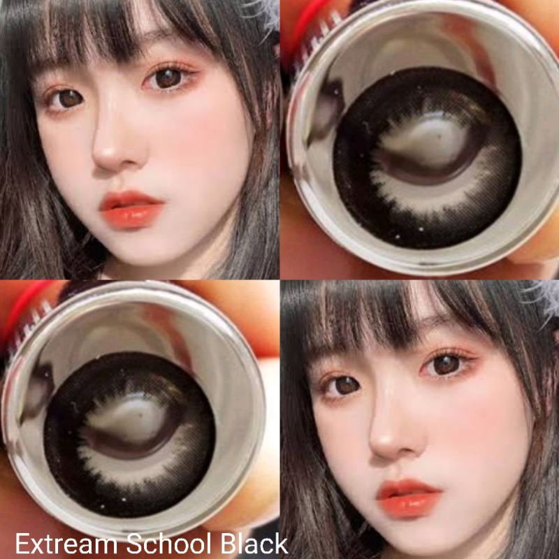 คอนแทคเลนส์ มีอย.ไทย  รุ่น Extream/School บิ๊กอาย สีดำ/Choco/Black มีค่าสายตา (0.00)-(-10.00)