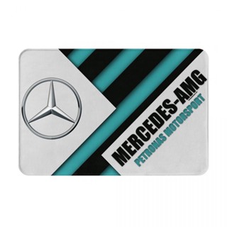 Mercedes AMG Petronas F1 พรมเช็ดเท้า ผ้าสักหลาด กันลื่น ดูดซับน้ํา แห้งเร็ว 16x24 นิ้ว สําหรับห้องน้ํา พร้อมส่ง