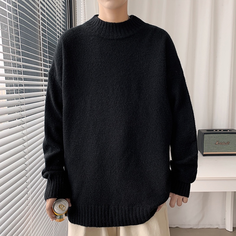 New Korean Style Men Turtleneck Sweaters Fashion Slim Fit Pullover Mens Casual Knitwear Pullovers Male Turtleneck Sweate