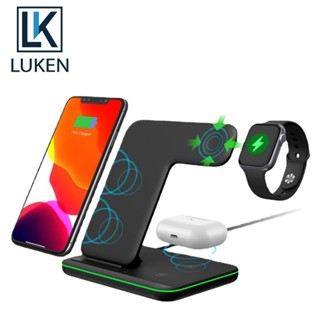 Luken แท่นชาร์จไร้สาย 3 In 1 สําหรับ App Watch 8 7 Airp Pro 15W iP 14 13 12 11 XS XR X 8