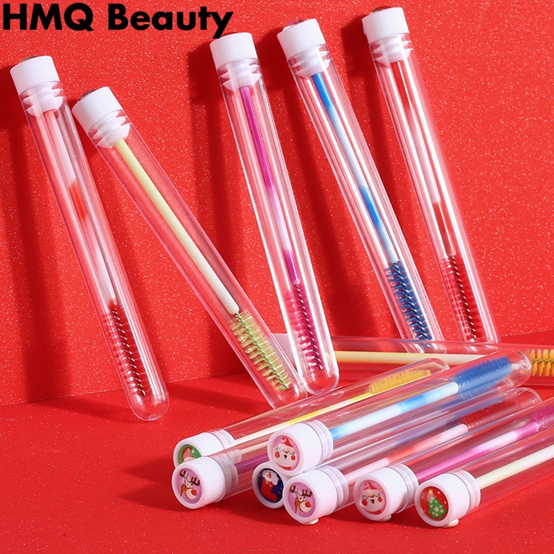 คริสมาสต์เจาะนํามาใช้ใหม่คิ้วแปรงหลอดทิ้งขนตาคิ้วแปรงแต่งห