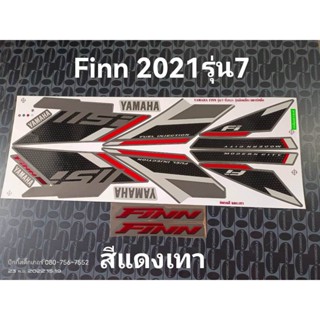 สติ๊กเกอร์ FINN ปี 2021 รุ่น 7 สีแดงเทา