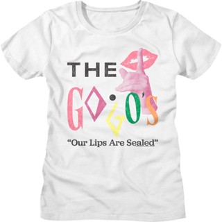 Womens Our Lips Are Sealed Go-Gos Shirt เสื้อคนอ้วน เสื้อยีด