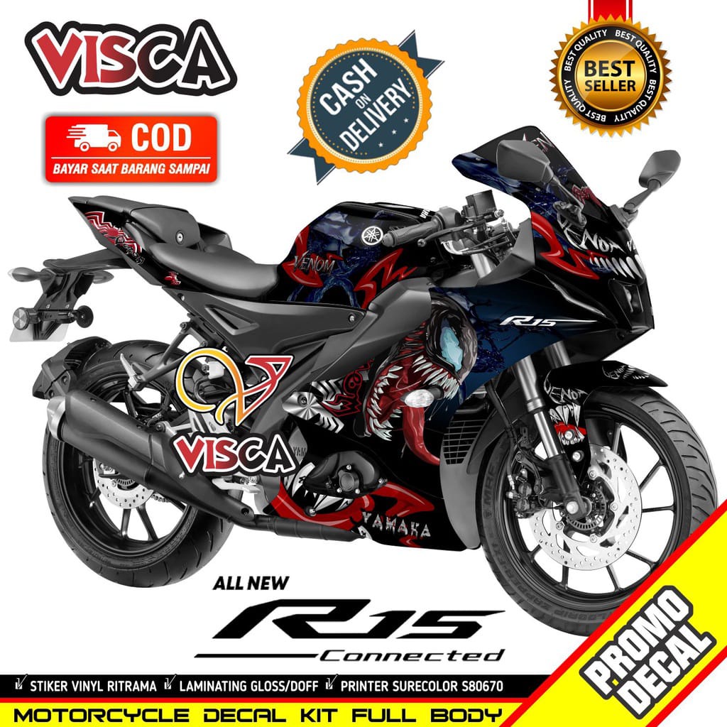 / ชําระเงินปลายทาง Decal R15 V4 Striping R15 V4 Yamaha R15 V4 Venom Motorcycle Sticker