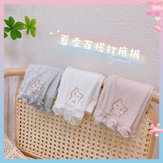 Childrens clothing girls 2021 summer new cartoon leggings baby girl Summer thin stretch cropped pants middle pants